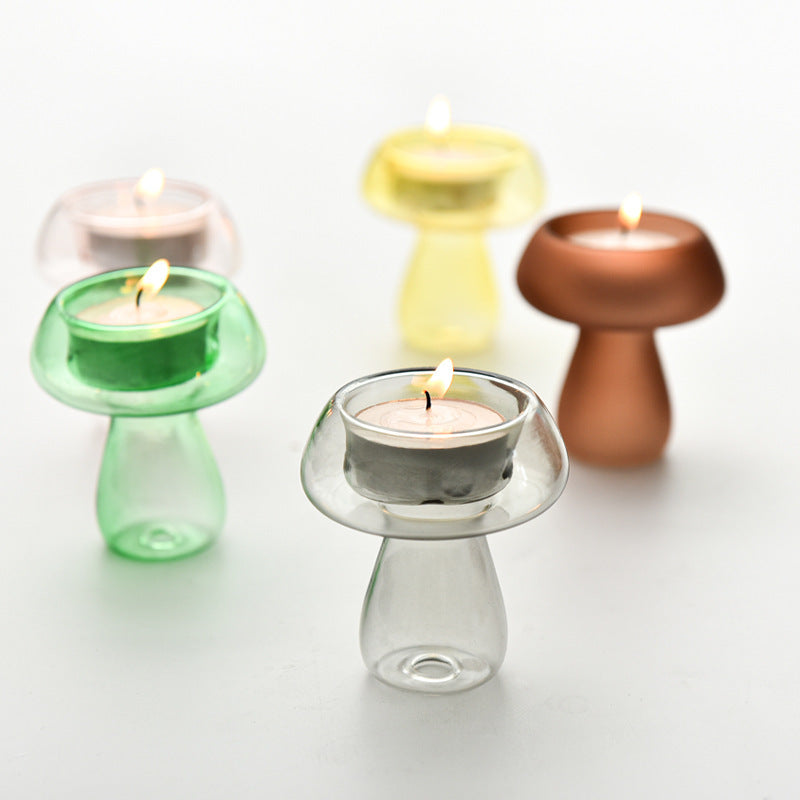 Creative Mushroom-shaped Glass Candlestick Lamp