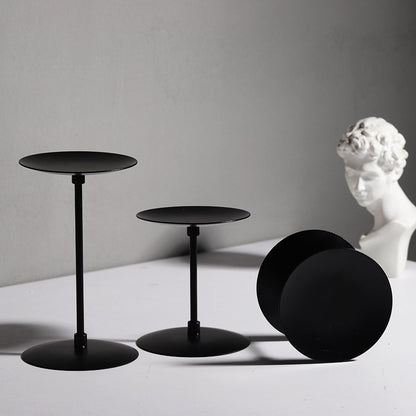 Wrought Iron Metal Black Candlestick