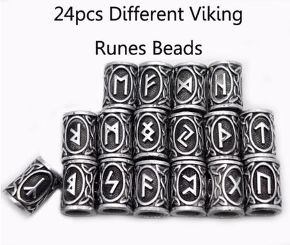 Viking Rune Beard Beads Set Of 24